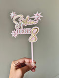 Stars Cake topper with name (3 colour)