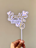 Butterfly Cake topper with name (4 colour)