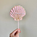 Shell Cake topper with name (3 colour)