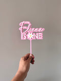 Name/age Flower Cake topper (3 colour)