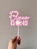 Name/age Flower Cake topper (3 colour)