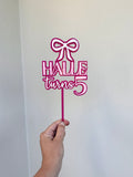 Bow Cake topper with name/age (3 colour)