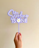 Name/age Flower Cake topper (3 colour)