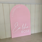 Arched Acrylic Sign + acrylic text (large)