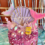 Shell Cake topper with name (3 colour)