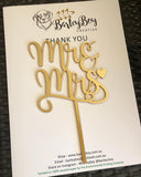 Mr & Mrs cake topper