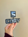 Minecraft Name/Number Layered Cake topper set