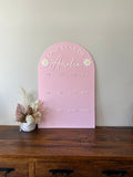 One Year of… Acrylic Photo board + acrylic text (floral)
