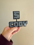 Minecraft Name/Number Layered Cake topper set