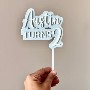 Cake Topper (double layer) name/age
