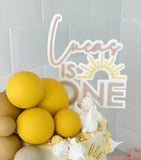 Sun Cake topper with name (3 colour)