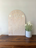 One Year of (custom name) arch (with flowers) photo Board