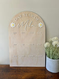One Year of (custom name) arch (with flowers) photo Board