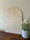 One Year of (custom name) arch (with flowers) photo Board