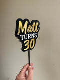 Layered Cake topper with name/age (3 colour)