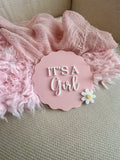 It’s a girl Plaque flower (acrylic + acrylic)