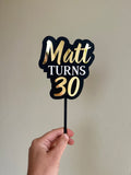Layered Cake topper with name/age (3 colour)