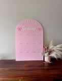 One Year of you Acrylic Photo display with acrylic text and bows
