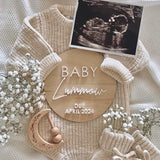 Pine + acrylic Baby Announcement plaque (verison 2)