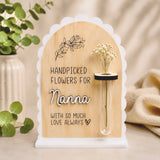 Flower test tube plaque customised