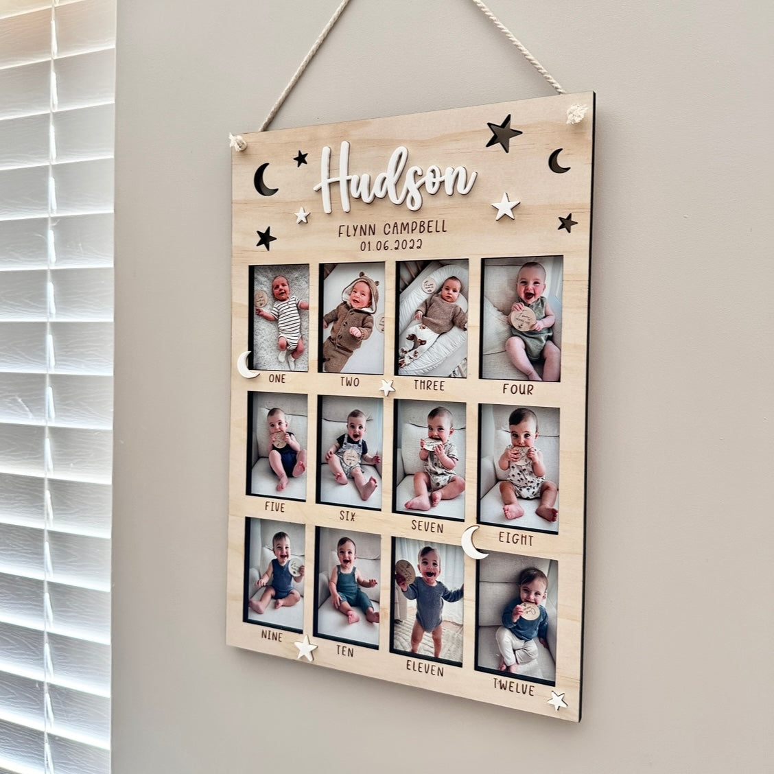 One Year Picframe One year milestones photo frame – Barleyboy Creative