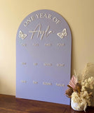 One Year of… Acrylic Photo board + acrylic text (butterfly)