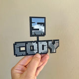 Minecraft Name/Number Layered Cake topper set