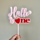 Strawberry Cake topper with flowers (5 colour)
