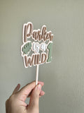 Wild One cake topper with custom name (4 colour)