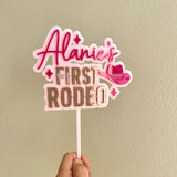 Rodeo cake topper with cowgirl hat (3 colour)