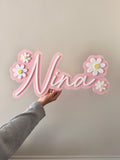 Wall Name Signage Flower style (2 layered cut out)