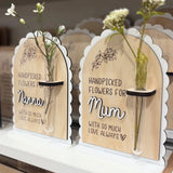 Flower test tube plaque customised