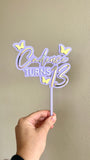 Butterfly Cake topper with name (4 colour)