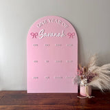 One Year of you Acrylic Photo display with acrylic text and bows