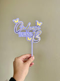 Butterfly Cake topper with name (4 colour)
