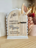 Flower test tube plaque customised