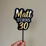 Layered Cake topper with name/age (3 colour)