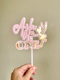 Fairy Cake topper with name/age (3 colour)