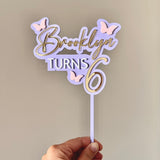 Butterfly Cake topper with name (4 colour)