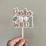 Wild One cake topper with custom name (4 colour)