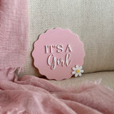 It’s a girl Plaque flower (acrylic + acrylic)
