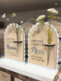 Flower test tube plaque customised