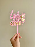 Fairy Cake topper with name/age (3 colour)