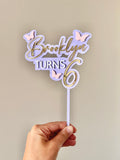 Butterfly Cake topper with name (4 colour)
