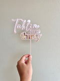 Cake topper with name/age (3 colour)