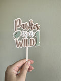 Wild One cake topper with custom name (4 colour)