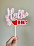 Strawberry Cake topper with flowers (5 colour)