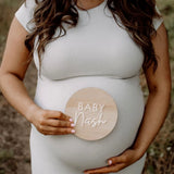 Pine + acrylic Baby Announcement plaque