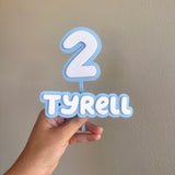 Name/Number Layered Cake topper set (bluey theme)