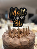 Layered Cake topper with name/age (3 colour)